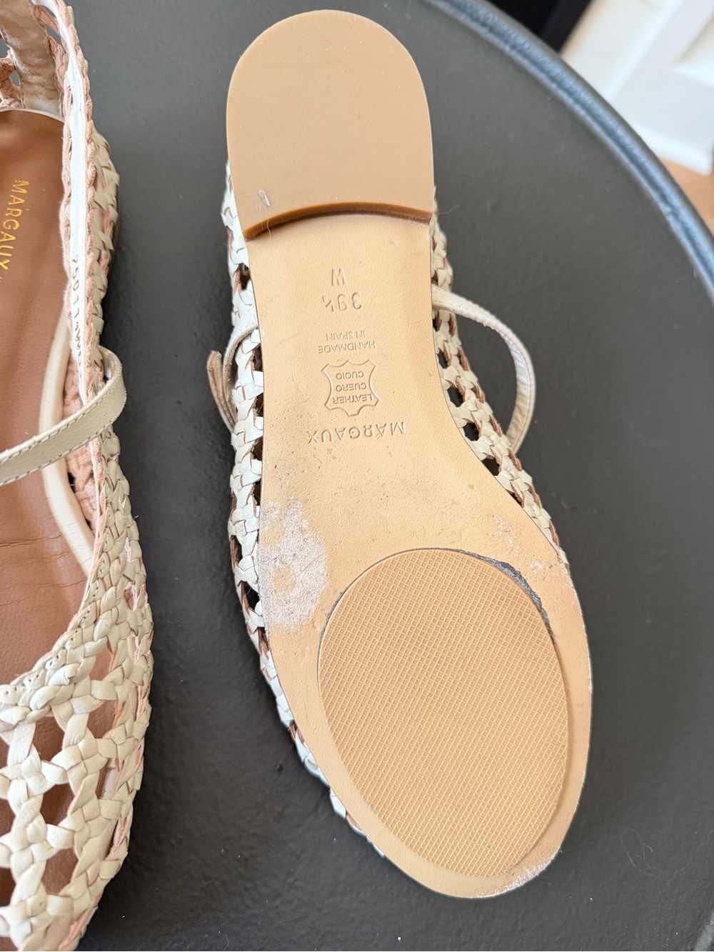 Margaux Cream Woven Mary Jane Flats - Picture 4 of 7